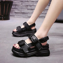 Buckled Slingback Platform Sandals