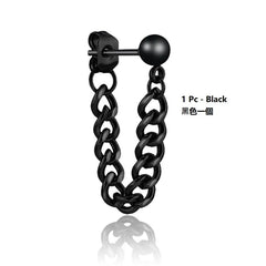 Unisex Stainless-Steel Chained Earring