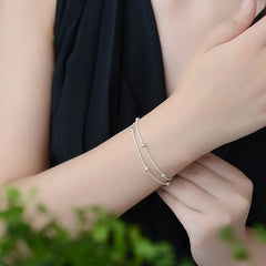 925 Sterling Silver Layered Bracelet / Anklet
