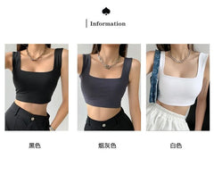 Square-Neck Crop Tank Top