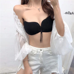 Lace-Up Strapless Bra