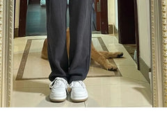 High-Waist Drawstring Plain Straight-Leg Pants
