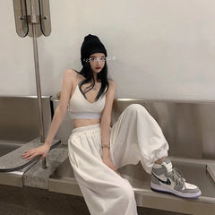 Set: Crop Camisole Top + Sweatpants