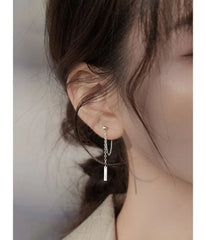 Chained Sterling Silver Dangle Earring
