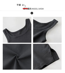 Side-Slit Skinny Crop Tank Top in 5 Colors