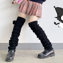 Pom Pom Cable-Knit Leg Warmers