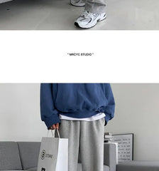 Drawstring-Waist Straight-Cut Loose Sweatpants
