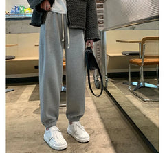 Drawstring Waist Plain Harem Sweatpants