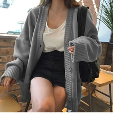 V-Neck Plain Cardigan
