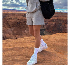 Plain Straight Leg Sweat Shorts