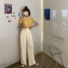 High-Waist Wide-Leg Dress Pants