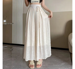 High Rise Plain Cropped Wide Leg Pants