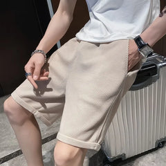 Mid Rise Plain Shorts