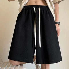 Drawstring Waist Plain Sweat Shorts