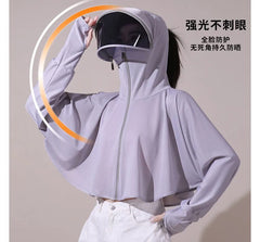 Plain Hooded Sun Protection Cape