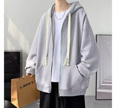 Plain Zip Oversized Hoodie / Socks