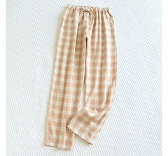 Couple Matching Drawstring Waist Plaid Lounge Pants (Various Designs)