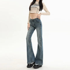 Mid Rise Washed Flared Jeans (Various Designs)