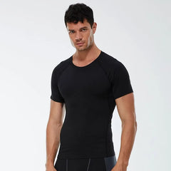 Short-Sleeve Crewneck Plain Sports Top