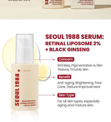 SEOUL 1988 Serum : Retinal Liposome 2% + Black Ginseng 2pcs Bundle Set