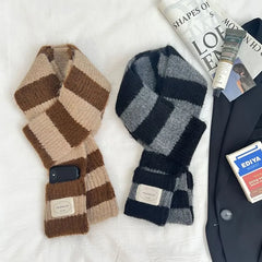 Striped Light Knit Scarf