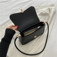 Faux Leather Flap Shoulder Bag