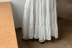 High Waist Plain Maxi A-Line Skirt
