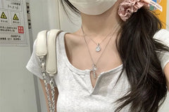 Short-Sleeve Notch Neck Crop Slim Fit T-Shirt