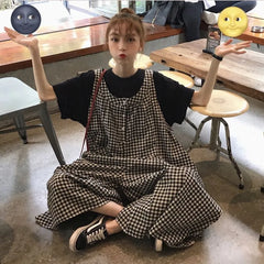 Sleeveless Plaid Wide Leg Jumpsuit