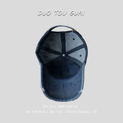 Washed Distressed Denim Baseball Cap