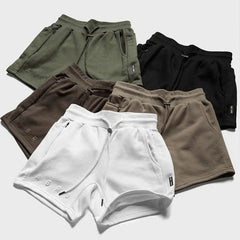 Drawstring Waist Plain Sweatshorts
