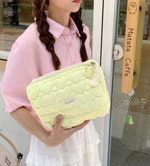 Lettering Applique Makeup Bag