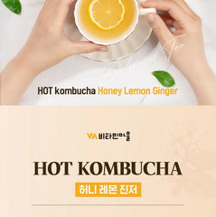 Daily Kombucha Tea with Honey Lemon Ginger