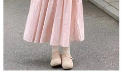 High Rise Plain Maxi A-Line Skirt