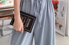 Short-Sleeve V-Neck Plain Jumpsuit
