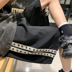 Mid Waist Woven Strap Wide Leg Shorts