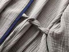 Pajama Set: 3/4-Sleeve Plain Kimono Top + Pants