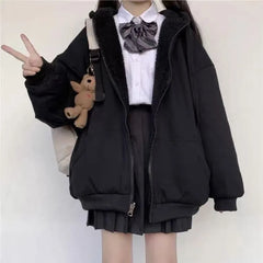 Plain Zip Oversized Hoodie
