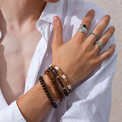 Layered Wooden Bead Bracelet