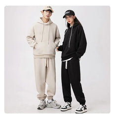 Couple Matching Set: Plain Hoodie + Sweatpants