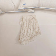 Elastic Waist Lettuce Edge Pajama Shorts