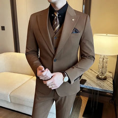 Set: Button-Up Plain Blazer + Dress Pants