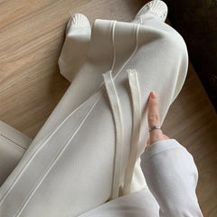 High Waist Plain Wide Leg Sweatpants