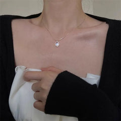Faux Gemstone Pendant S925 Sterling Silver Choker