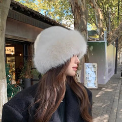 Plain Fluffy Trim Brimless Cap