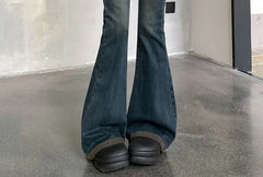 High Waist Washed Flared Jeans