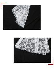 Off-Shoulder Ruffle Lace Long Sleeve High Low Dress