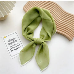 Contrast Trim Light Square Scarf