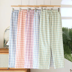 Drawstring Waist Plaid Pajama Pants