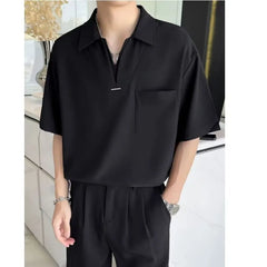 Short-Sleeve Plain Polo Shirt